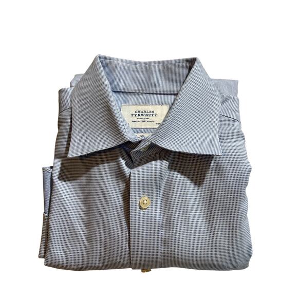 Charles Tyrwhitt Lot of 3 Men Size 16/33in Blue Plaid Non Iron Classic Fit Shirt - Picture 3 of 15